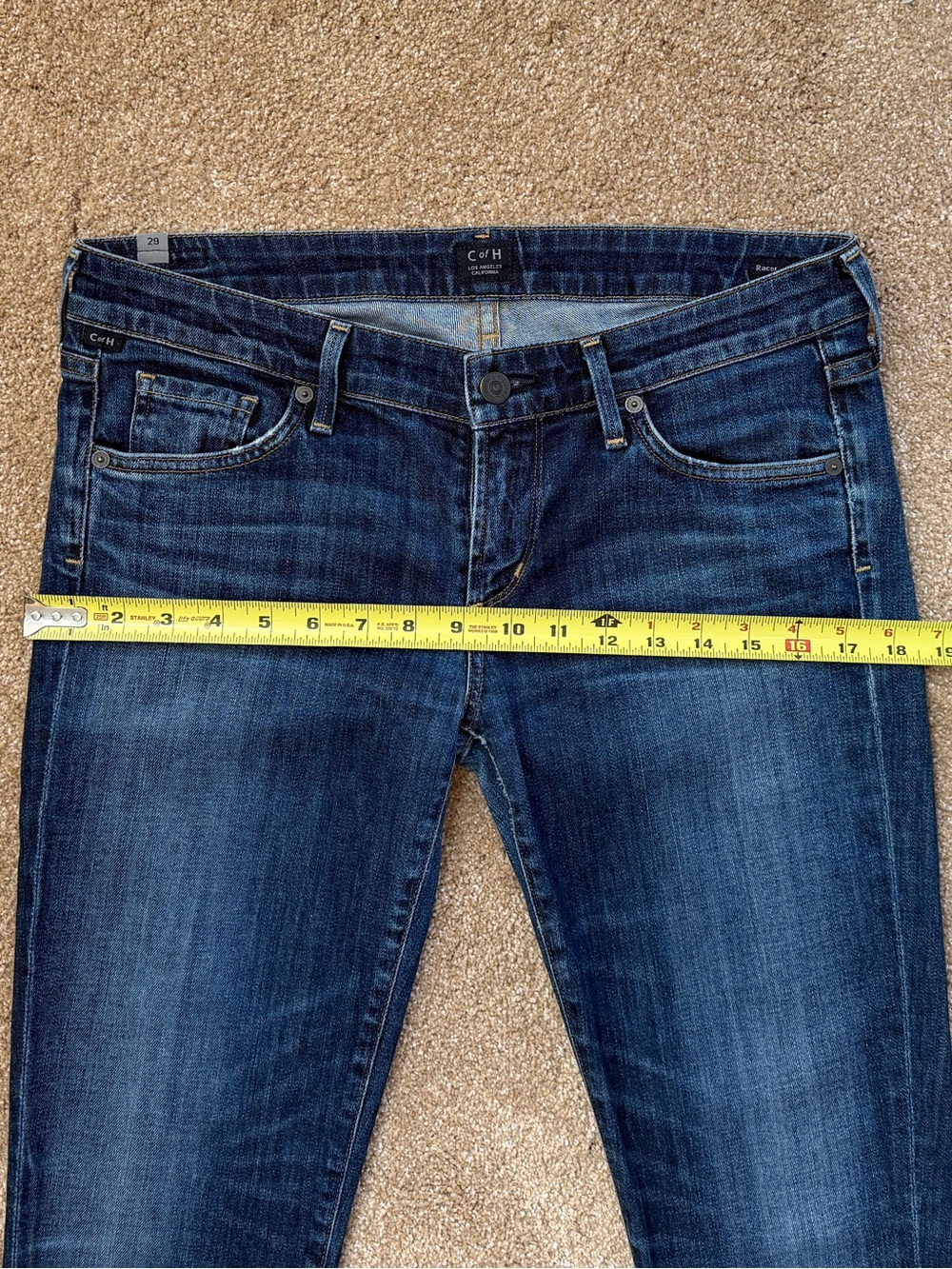 Citizens of Humanity Racer Y2K Low Rise Skinny Jeans 29 Slash Wash USA - Picture 11 of 16